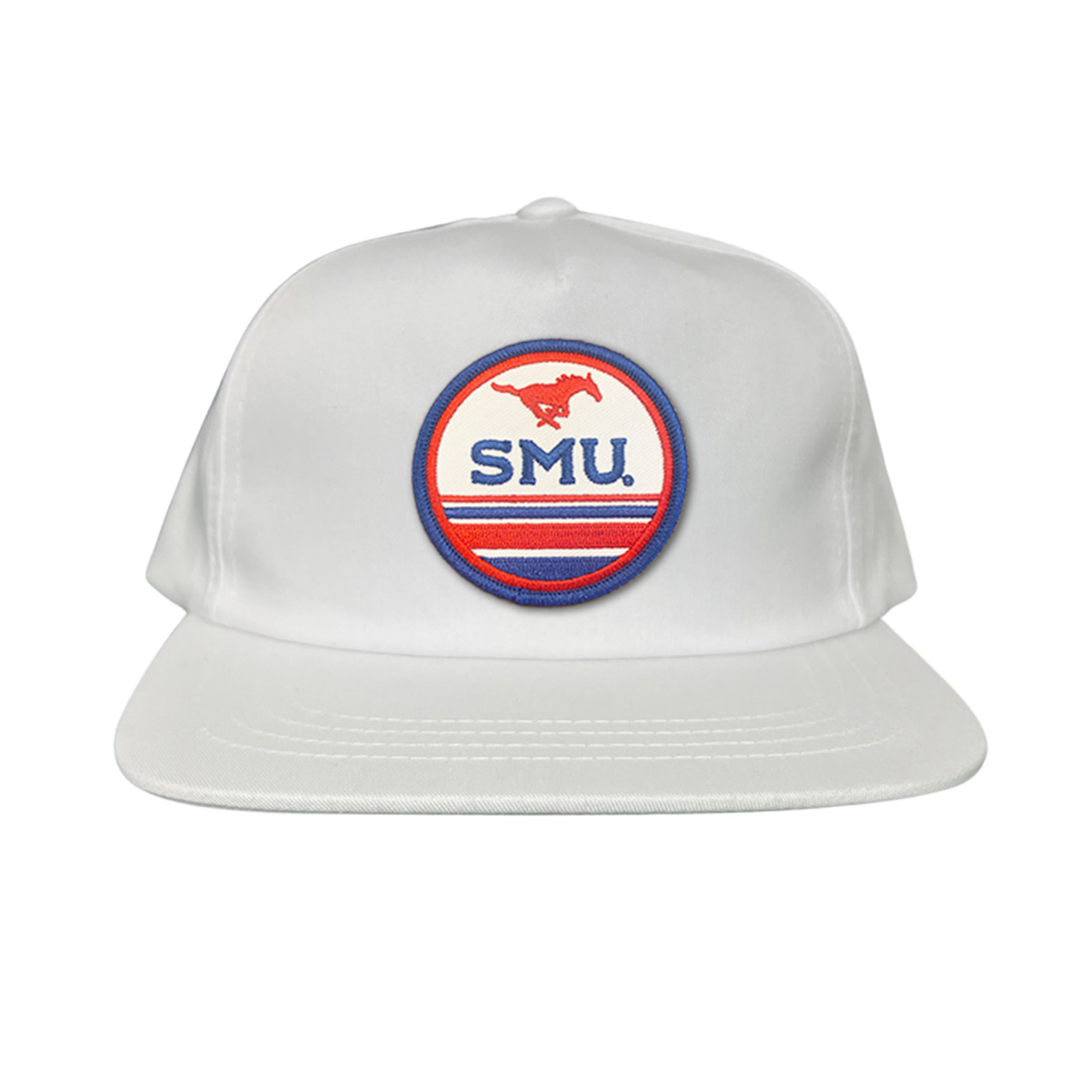 SMU Mustangs Pony Circle Patch Mesh Snapback Hat