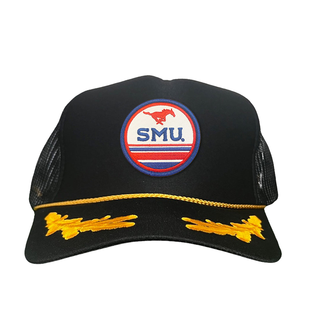 SMU Mustangs Pony Circle Patch Mesh Snapback Hat