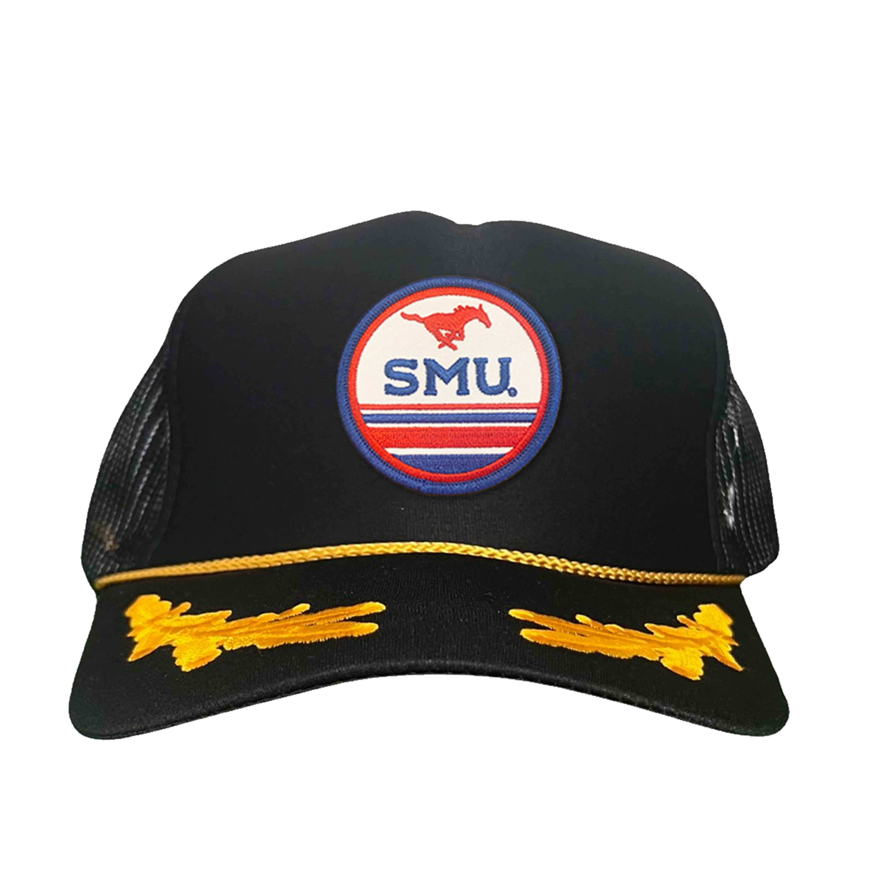 SMU Mustangs Pony Circle Patch Mesh Snapback Hat