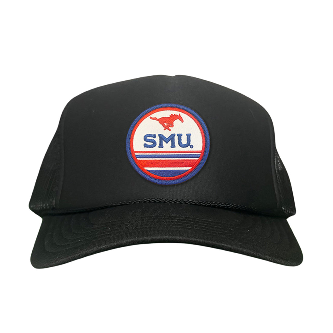 SMU Mustangs Pony Circle Patch Mesh Snapback Hat
