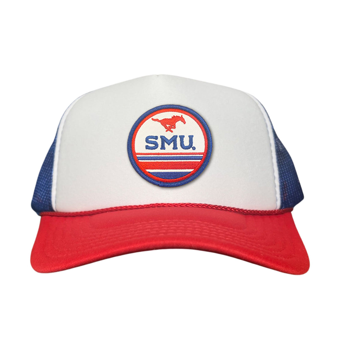SMU Mustangs Pony Circle Patch Mesh Snapback Hat