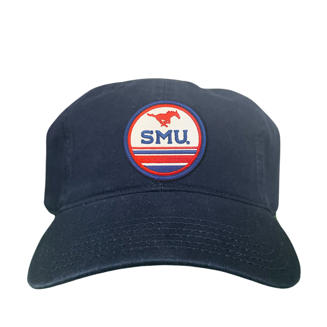SMU Mustangs Pony Circle Patch Mesh Snapback Hat