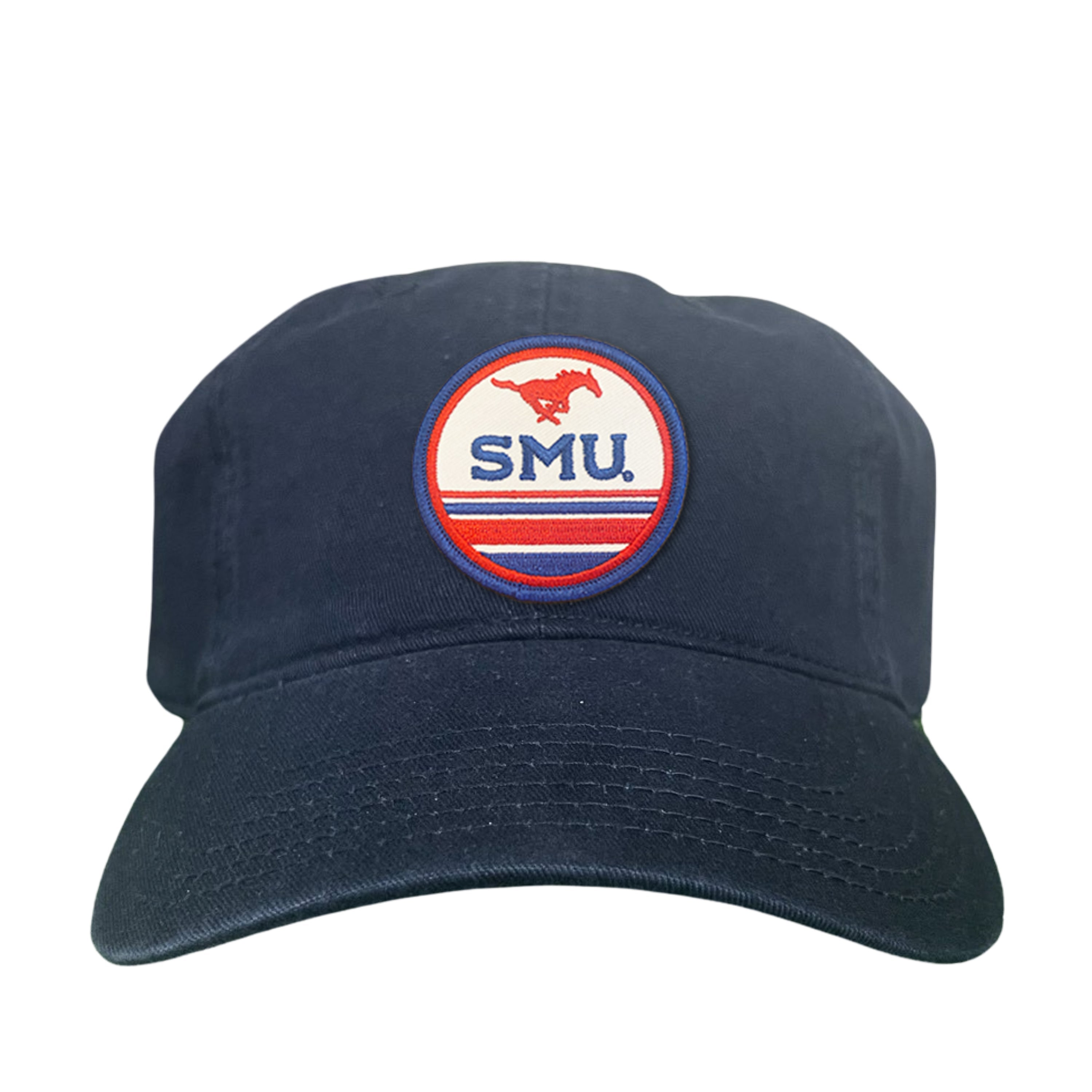 SMU Mustangs Pony Circle Patch Mesh Snapback Hat