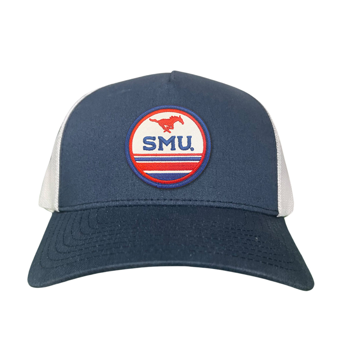 SMU Mustangs Pony Circle Patch Mesh Snapback Hat