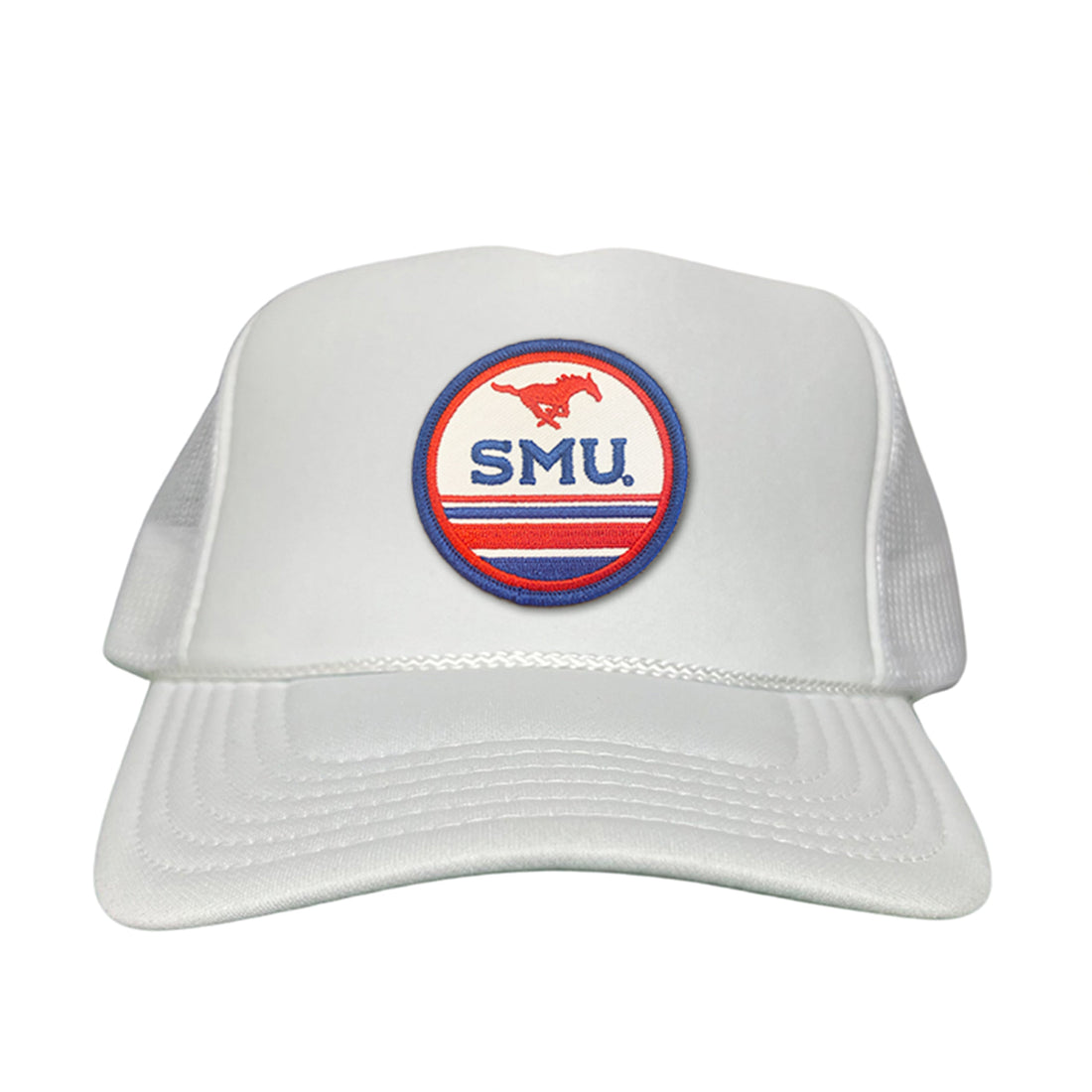 SMU Mustangs Pony Circle Patch Mesh Snapback Hat