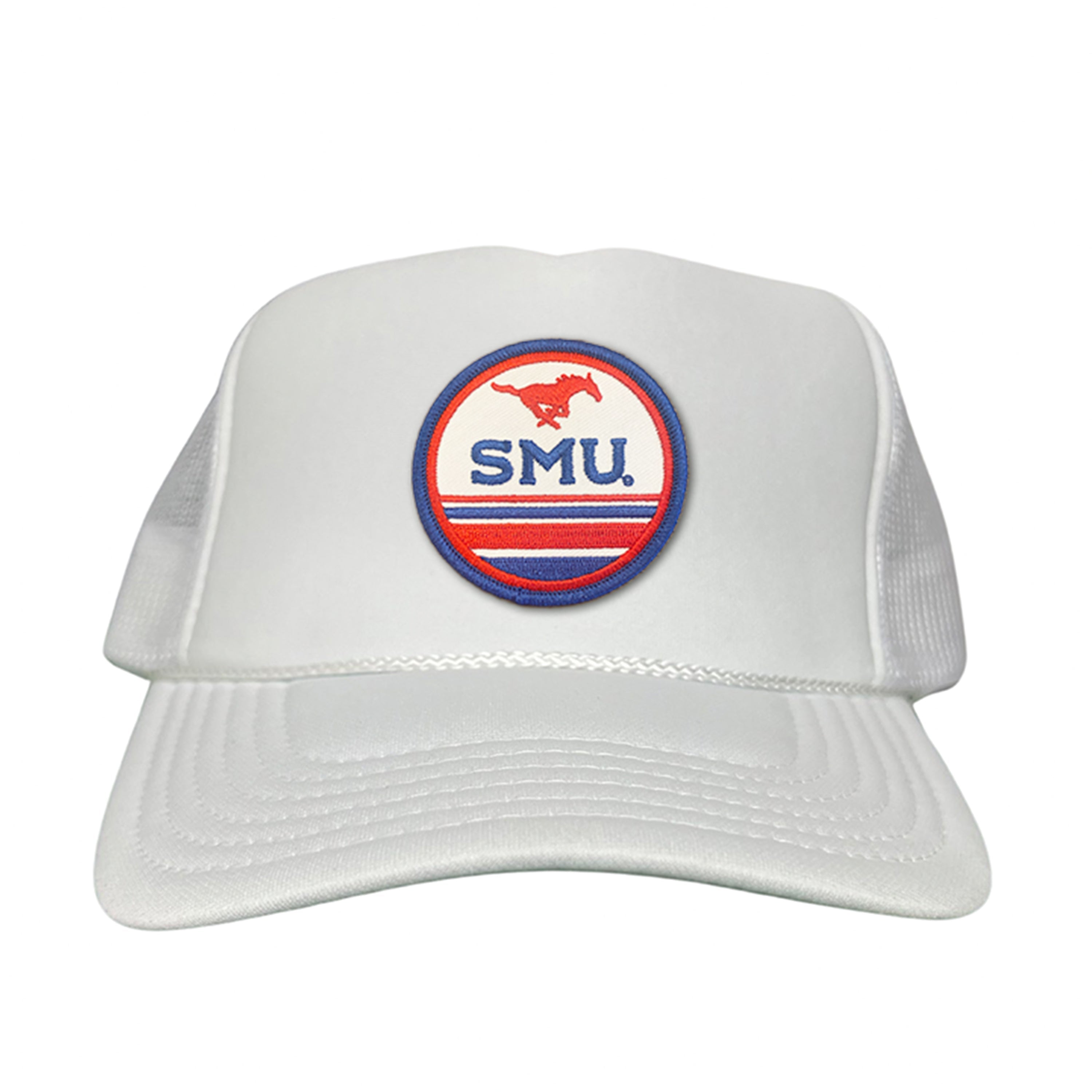SMU Mustangs Pony Circle Patch Mesh Snapback Hat