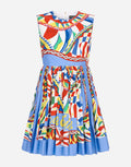 Women New Summer New Round Neck Printed Slim fit Large Swing dress High Waist A line Dress