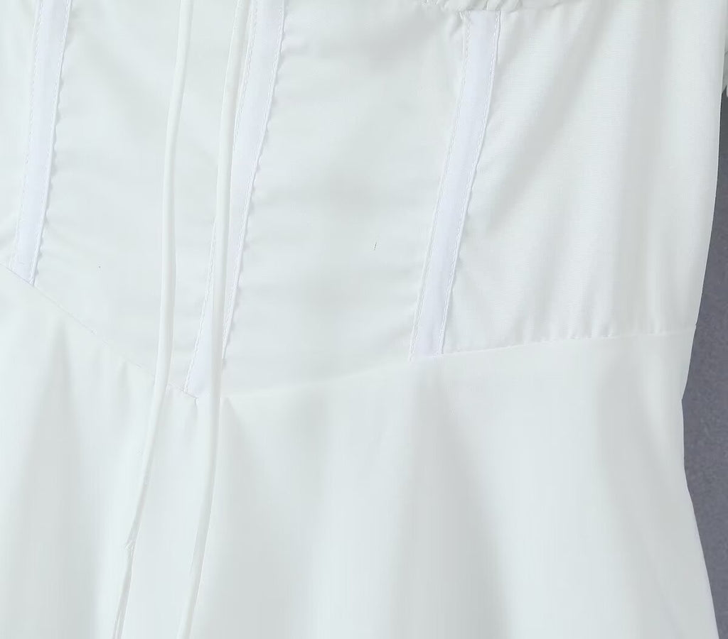 Spring Women Clothing Back Strap Waist Shaping Dress Short