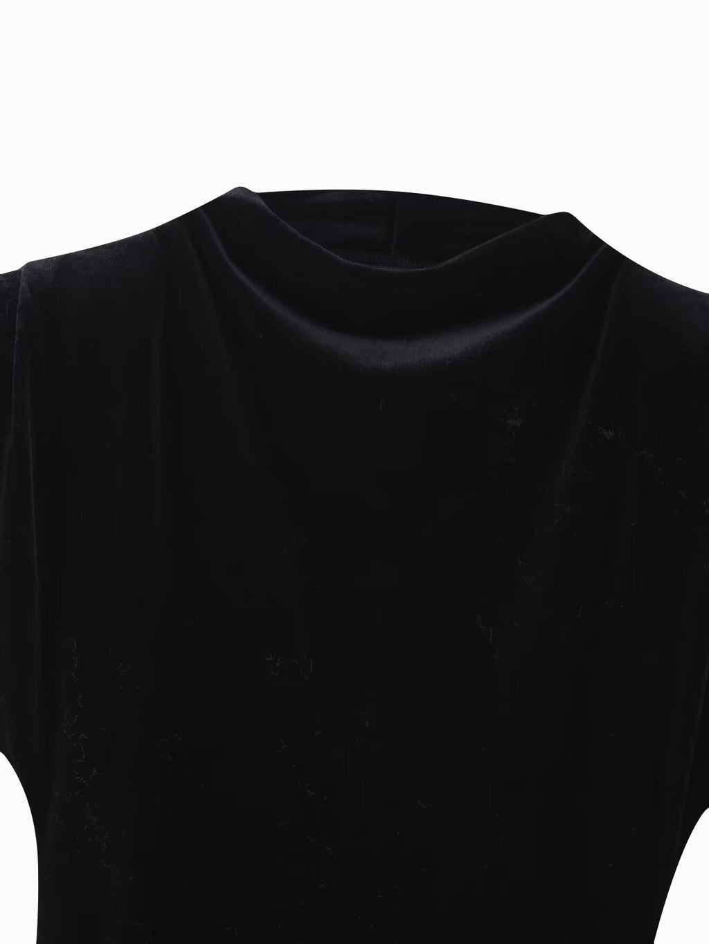 Spring Sexy Short Sleeve Velvet Belt Padded Shoulder Sheath Dress