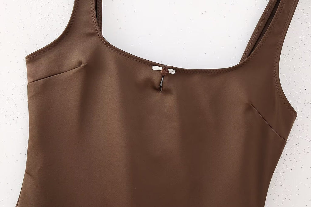 Winter Women Clothing Silk Satin Texture Underwear Dress