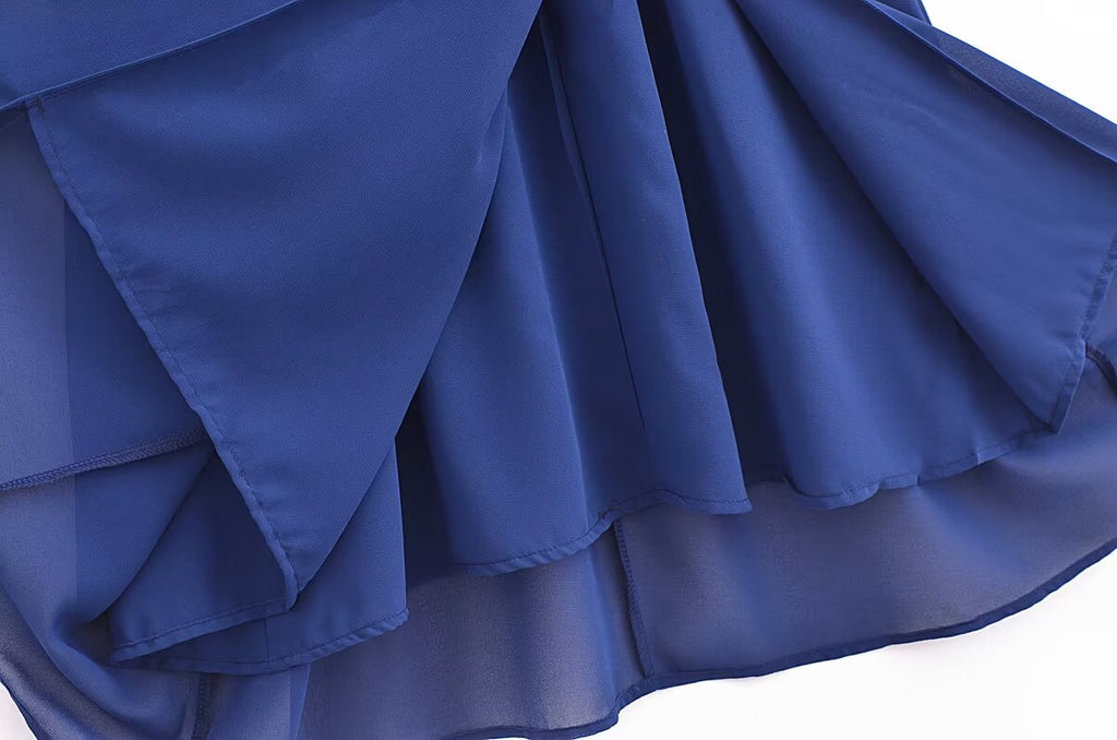 Summer High Waist Sexy Side Split Hem Sling Mid Length Dress