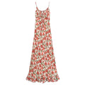 Women Rose Jacquard Printed Slim Waist Fishtail Cami Dress