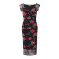 Women Clothing Spring Summer Retro Mesh Floral Slim Fitting Slimming Maxi Dress