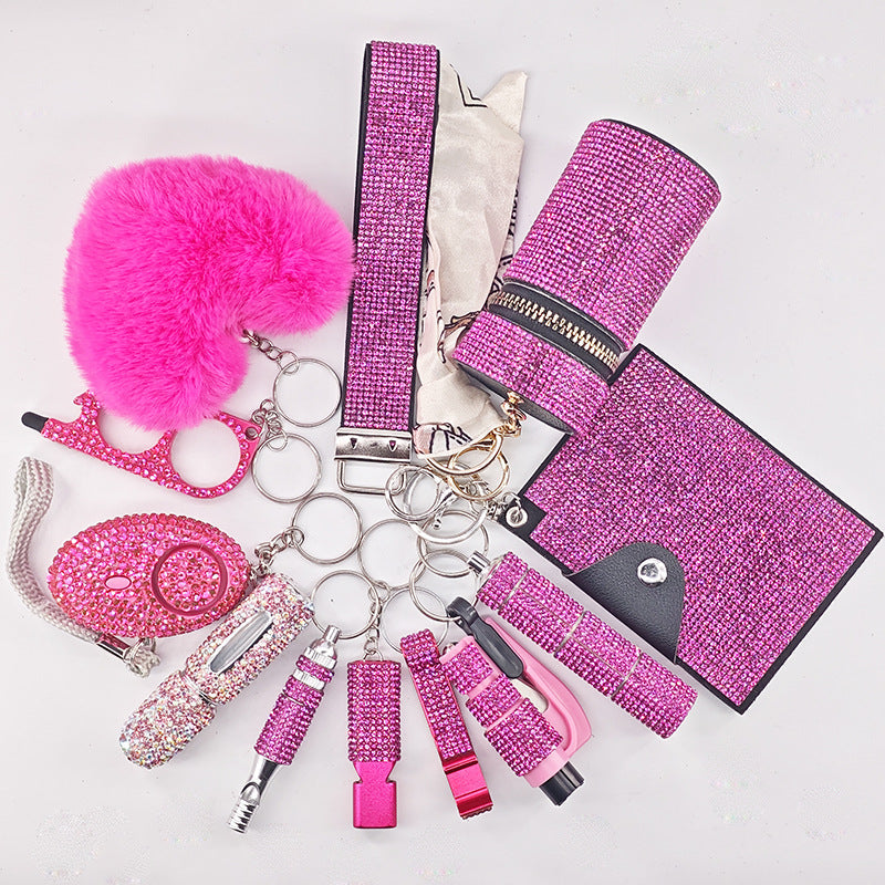 12-Piece Multifunctional Keychain Set – Glamorous Suitcase Charms
