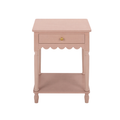 Wood Scalloped Side Table in Pink