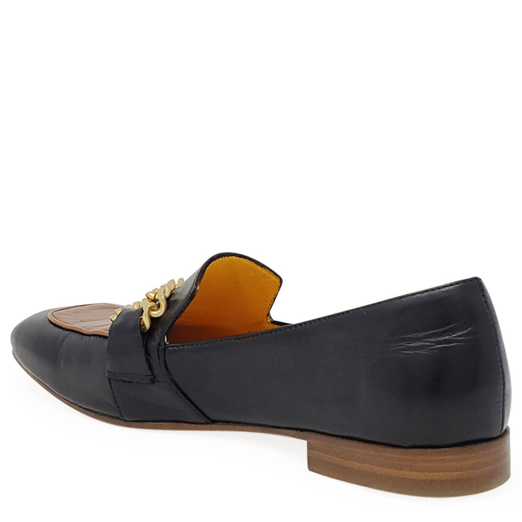 Flat Loafer Blk/Tan