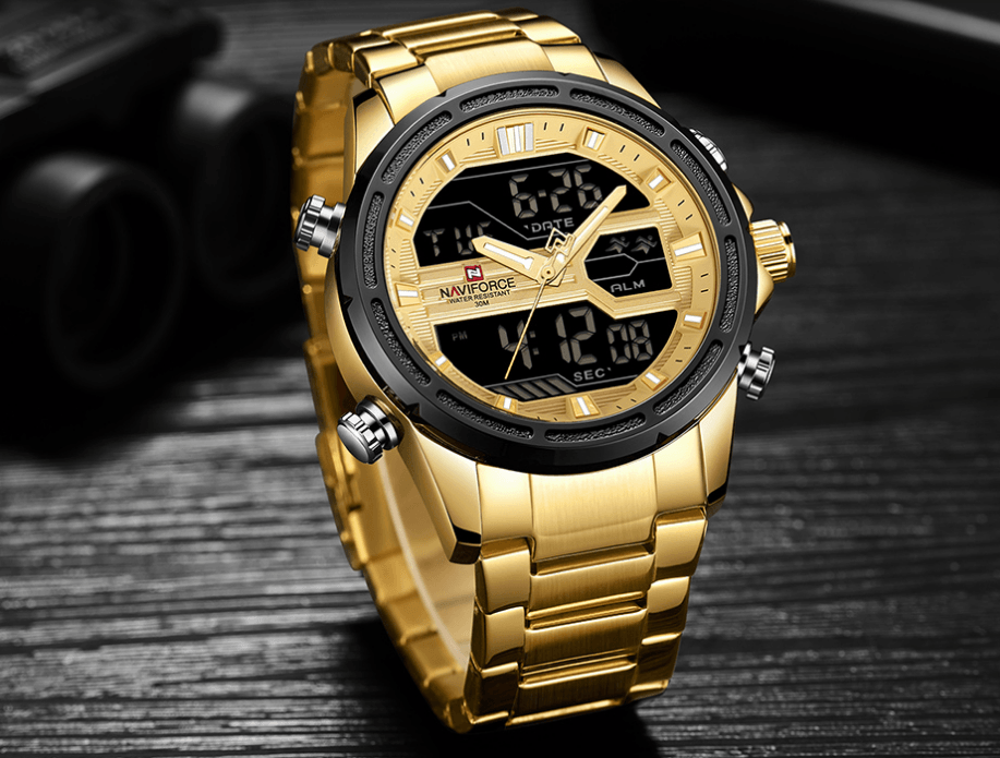Men's Waterproof Analog Digital Multifunction Business Watch