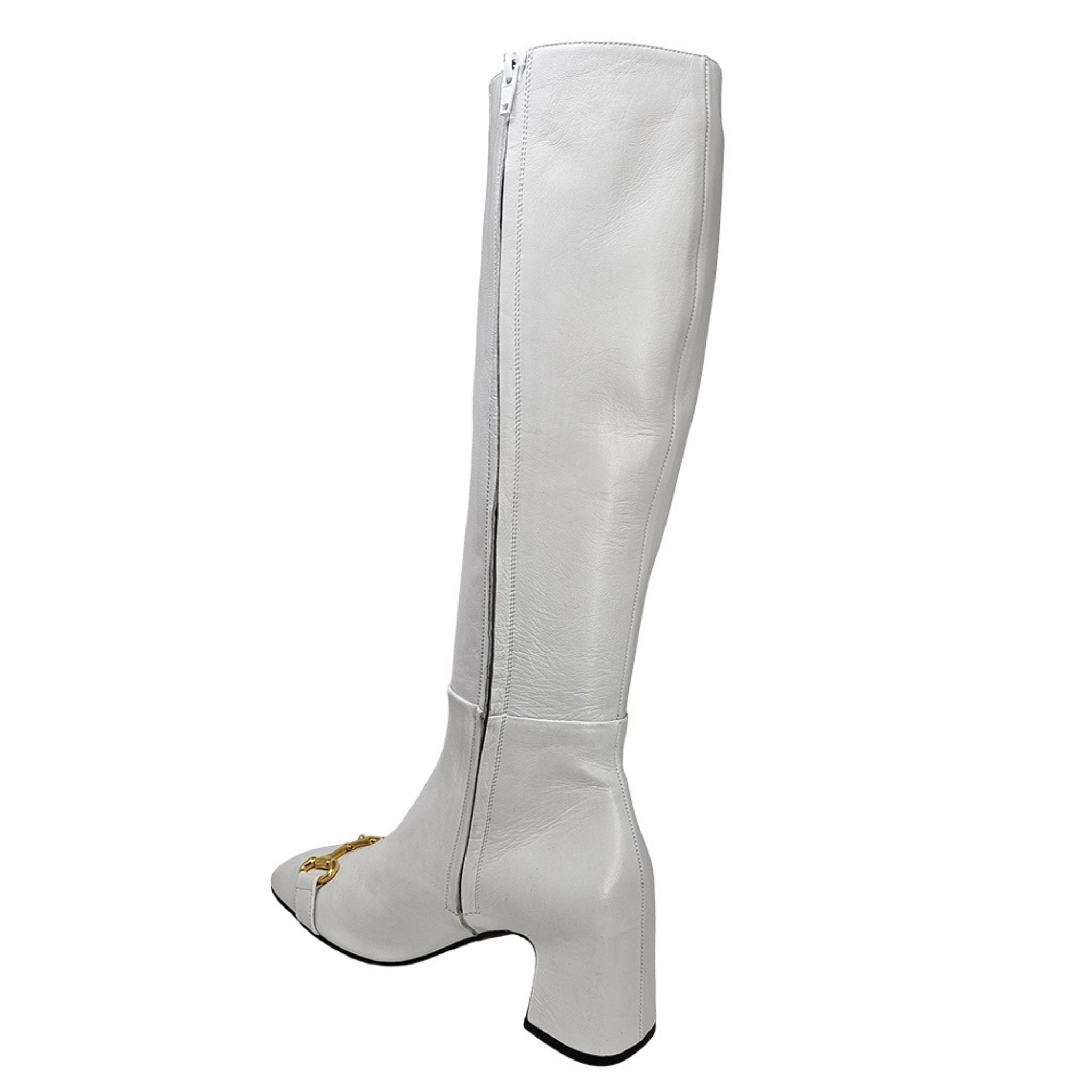 White Tall Lock Boot