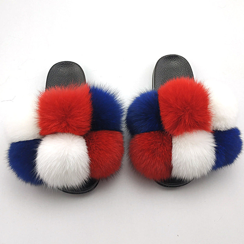 Women's Fluffy Faux Fur Open-Toe Maximalist House Slides