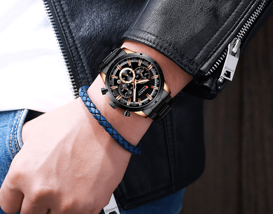 CURREN Men's Waterproof Sport Chronograph Watch with Date Display