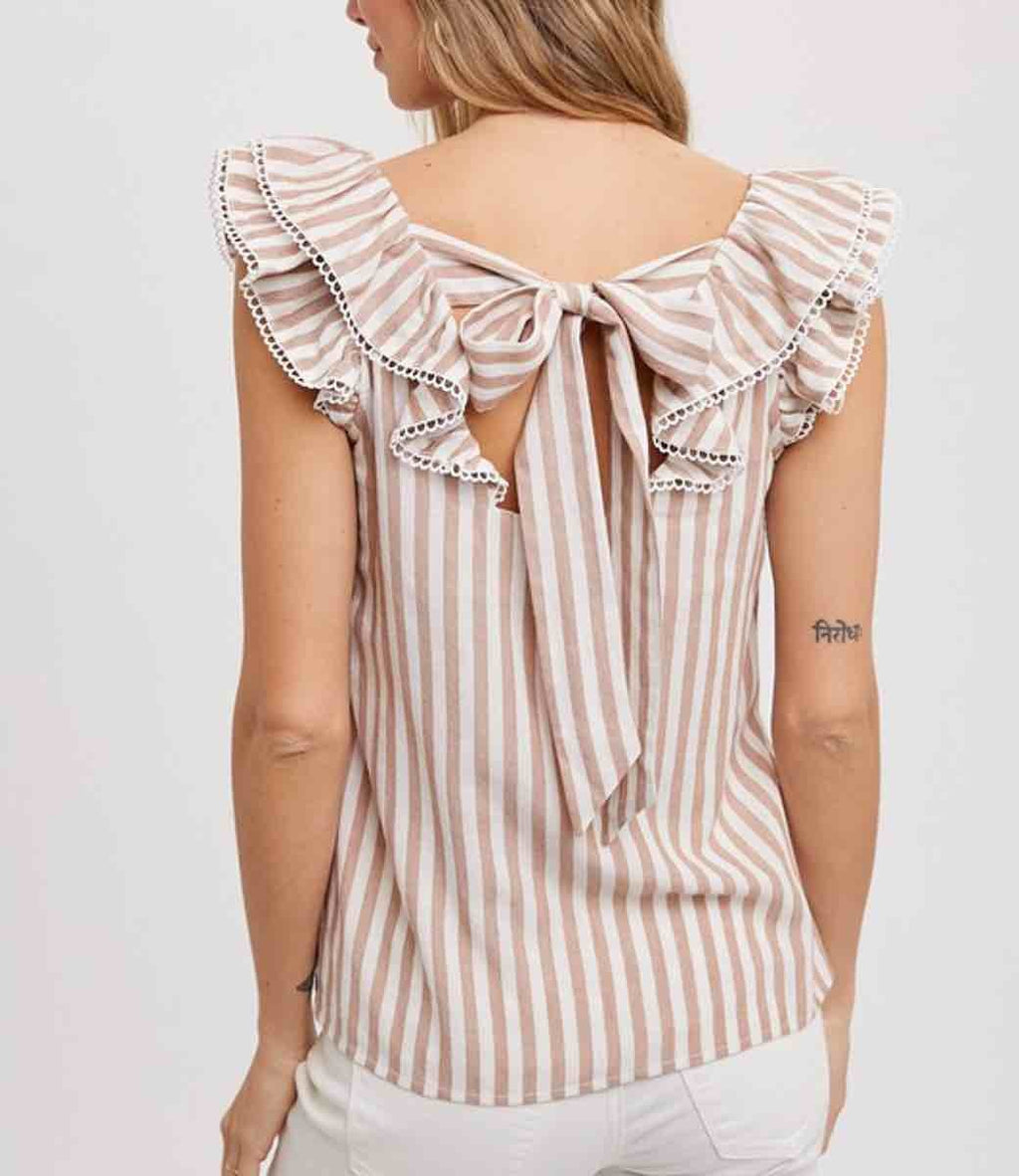 Kate Striped Blouse: Romantic Bohemian Cotton Top - Coco