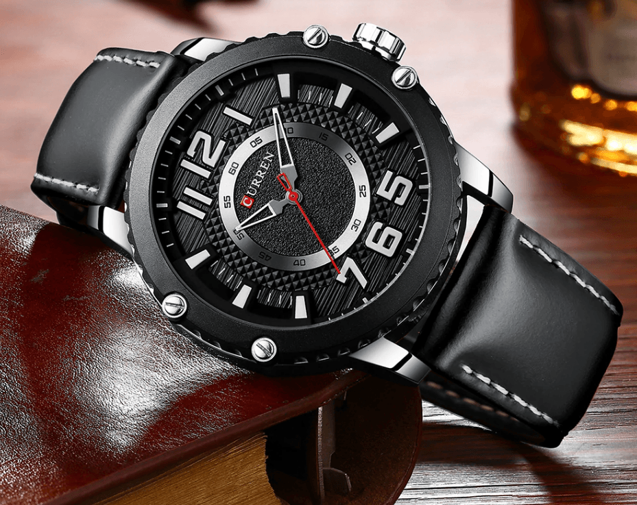 Men's Sporty Waterproof Chronograph Watch with Large Number Details