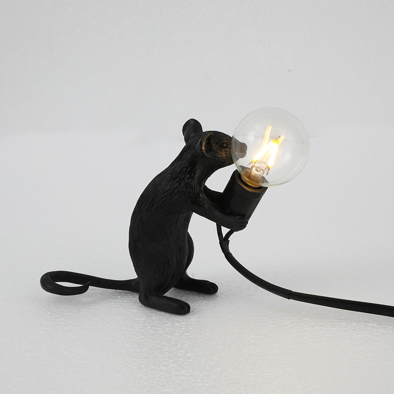 Whimsical Resin Mouse Table Lamp – Unique Decorative LED