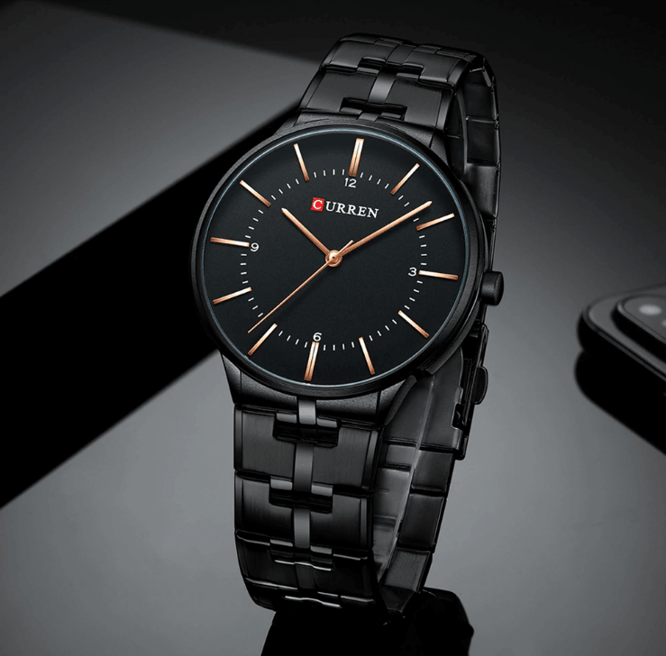 Men's Slim Waterproof Watch with Shining Link Bracelet