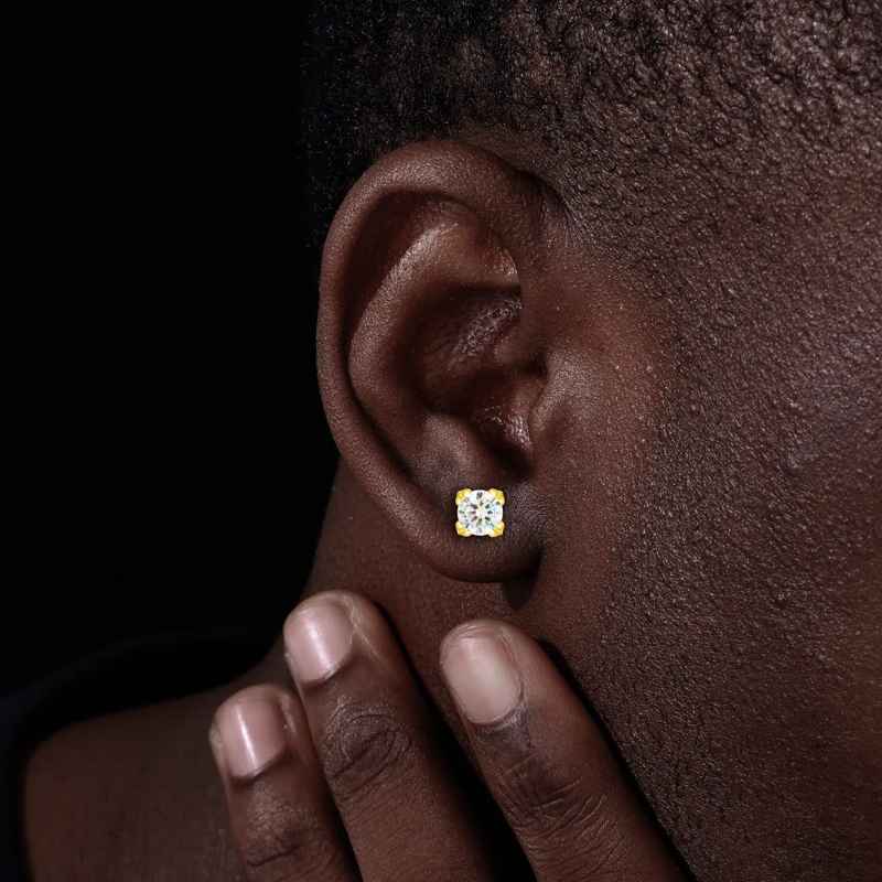 Classic Sterling Silver Moissanite Stud Earrings