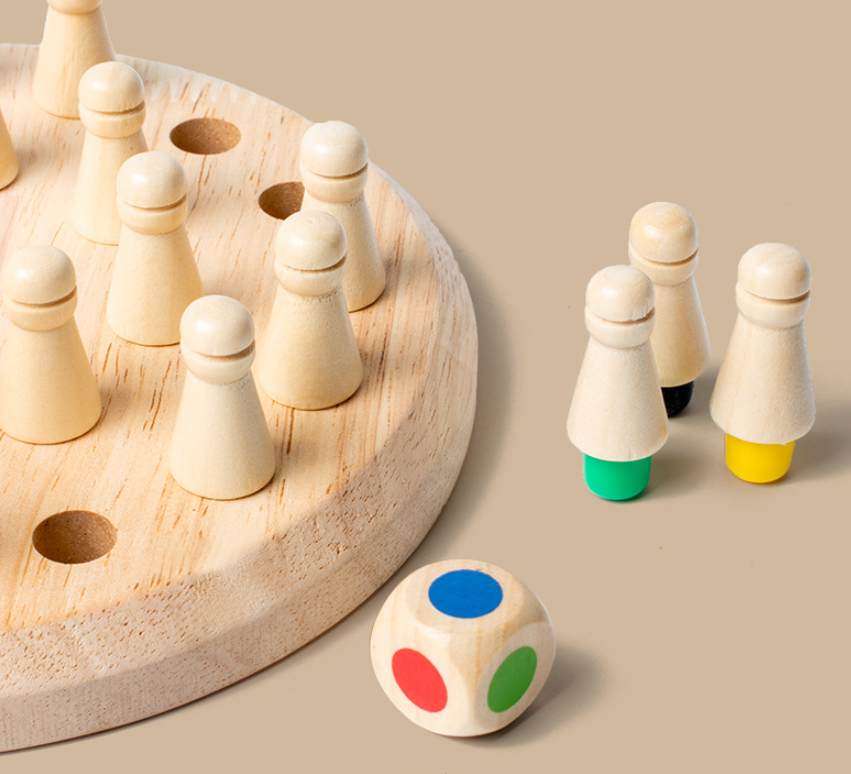 Wooden Memory Chess Puzzle Toy