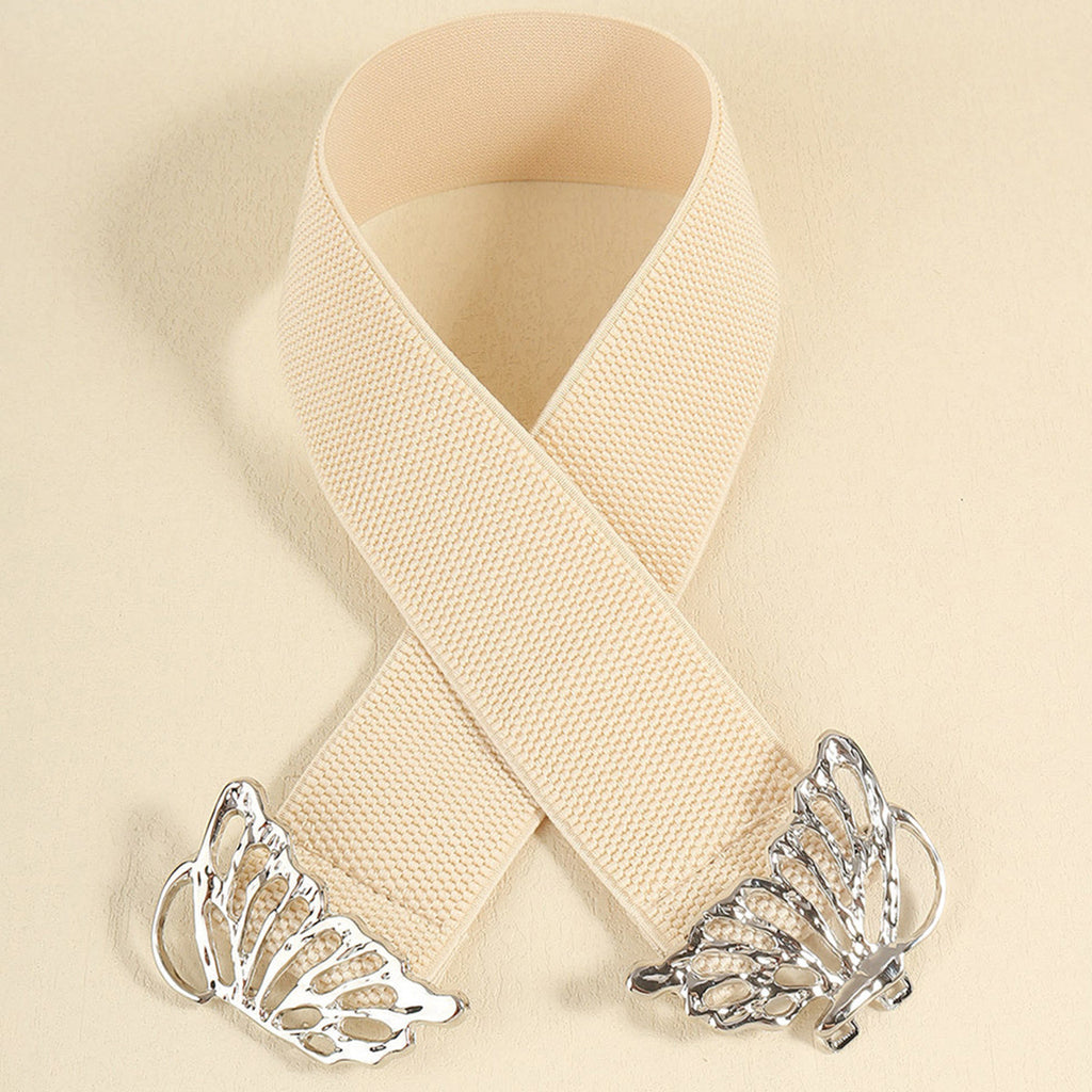 Butterfly Alloy Buckle Elastic Belt | Statement Accessory