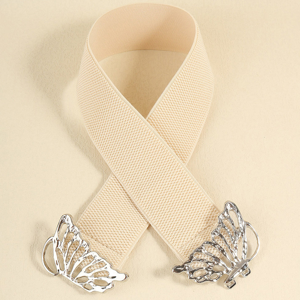 Butterfly Alloy Buckle Elastic Belt | Statement Accessory