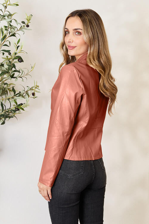 Classic Girls Zip-Up Jacket with Stand Collar for Everyday Wear