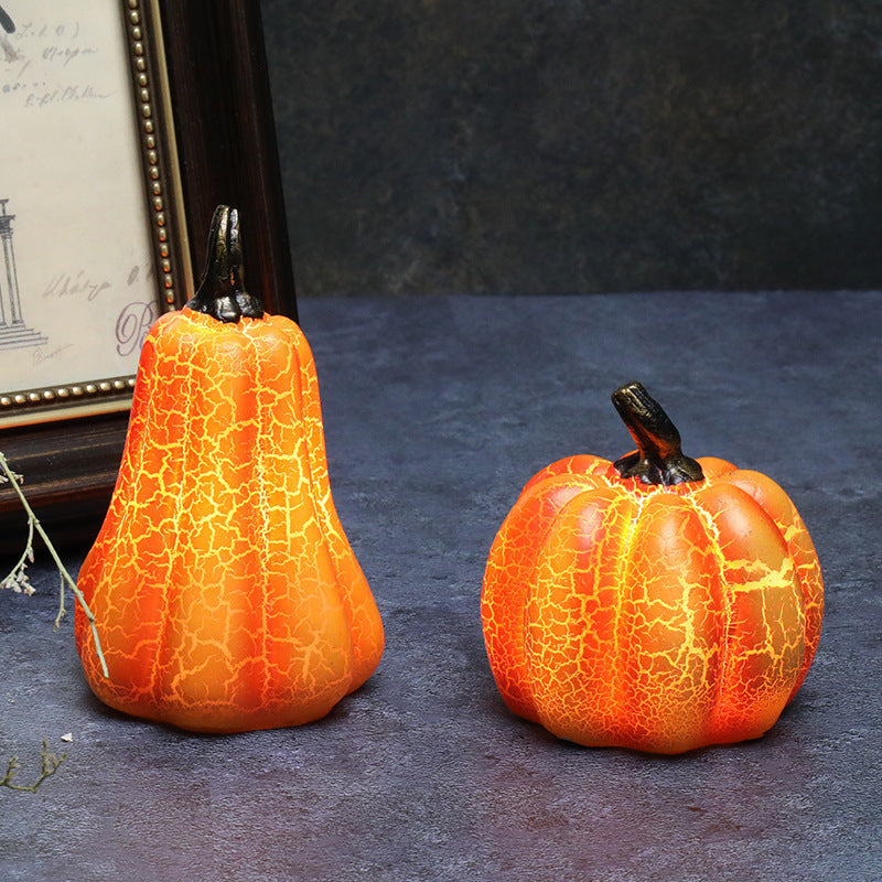 LED Halloween Pumpkin Lantern Realistic Resin Candle Lamp Decor