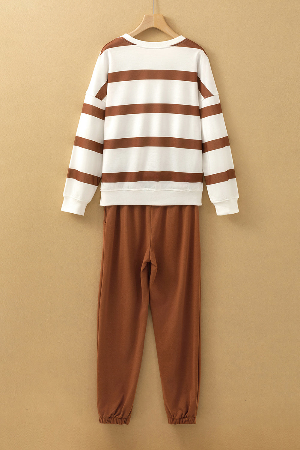Stripe Drop Shoulder Top and Jogger Pants Set