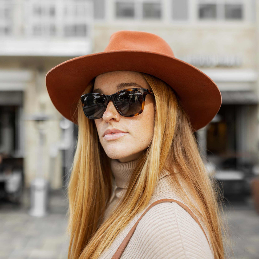 The Emery Oversized Rye Tort Sunglasses with Polarized Lenses