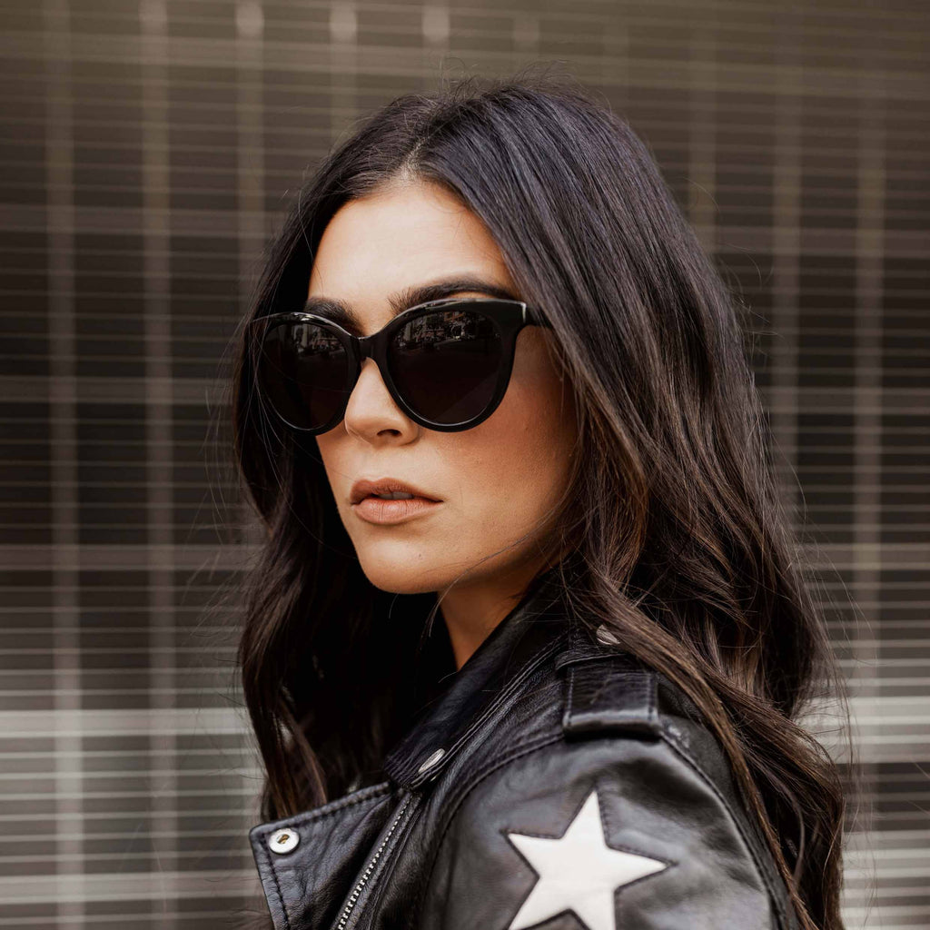 The Demi Cat-Eye Sunglasses in Jet Black
