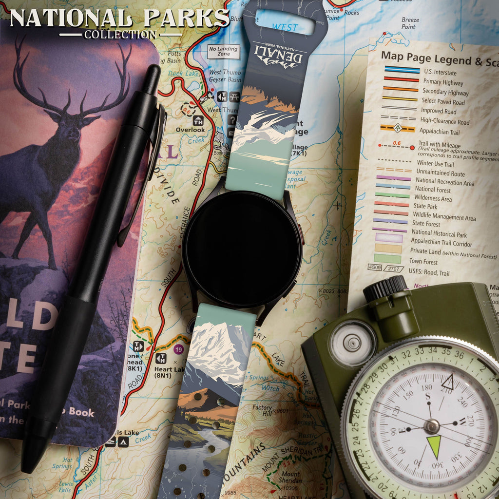 National Parks Denali HD  Watchband for Samsung, Garmin, Fossil, and More