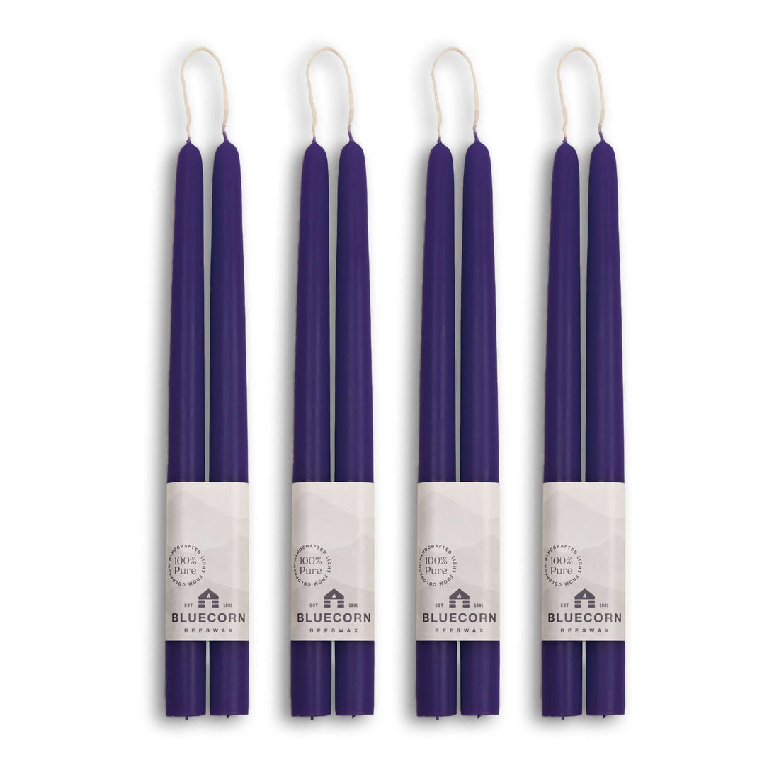 Hand-Dipped Beeswax Taper Candles - Bulk 4-Pair Bundle