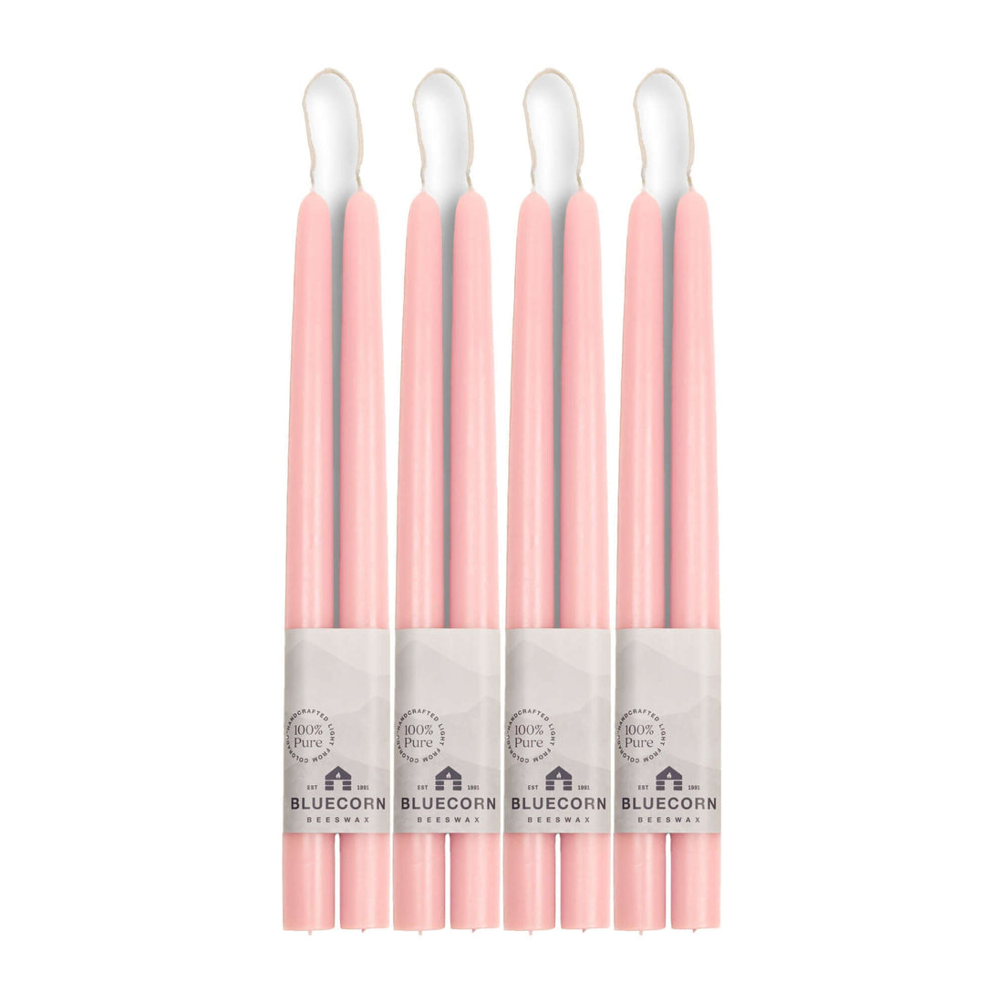 Hand-Dipped Beeswax Taper Candles - Bulk 4-Pair Bundle