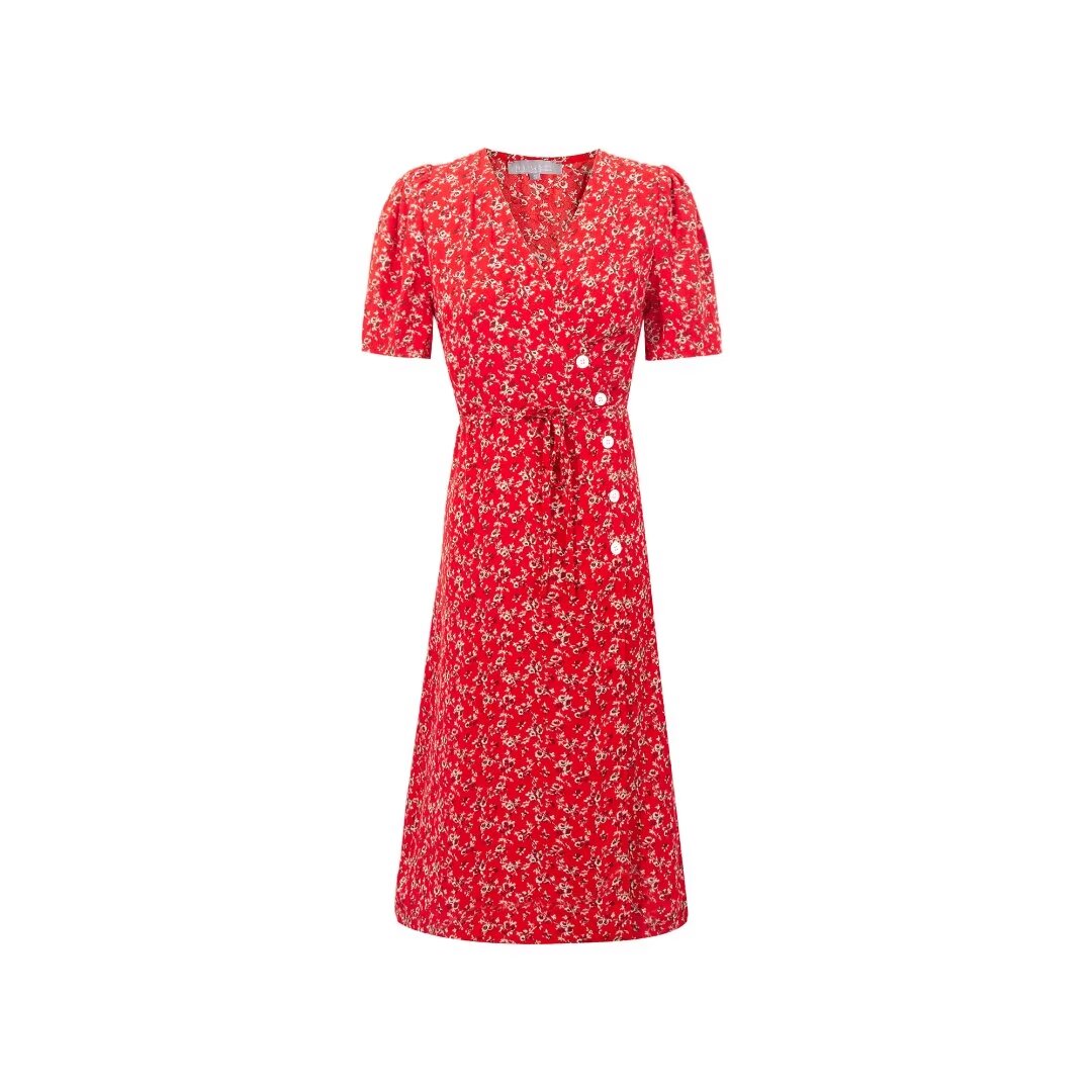 Early Spring Sexy Sexy V neck Short Sleeve Floral Casual Lace up Waist Controlled Dress