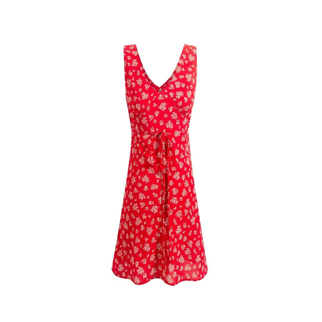 Deep V Plunge neck Cross Lace up Sleeveless Vest Dress Women Printed Slim Summer Seaside Holiday Short Dress