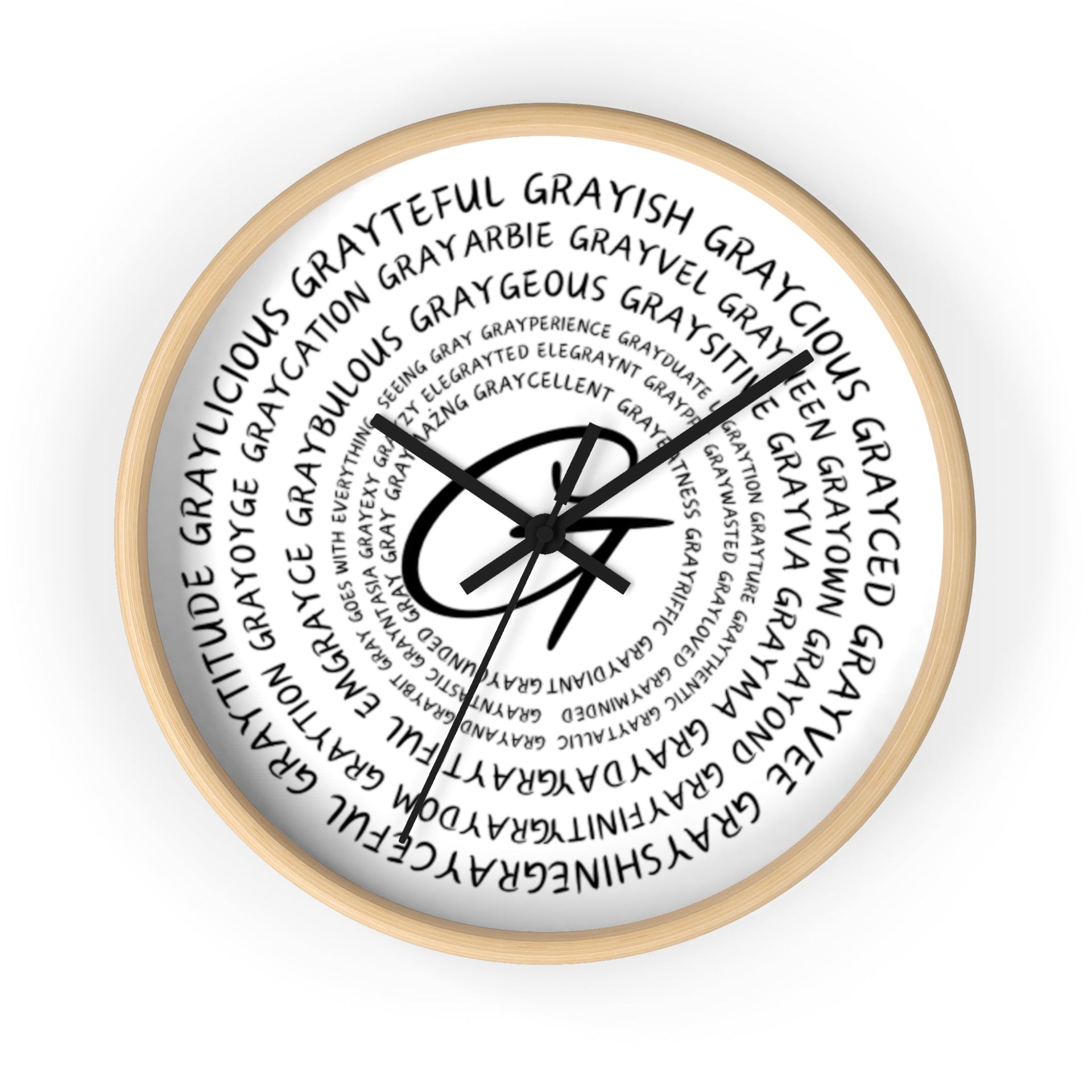 Wooden Clock Embracing Gray Hair Positivity