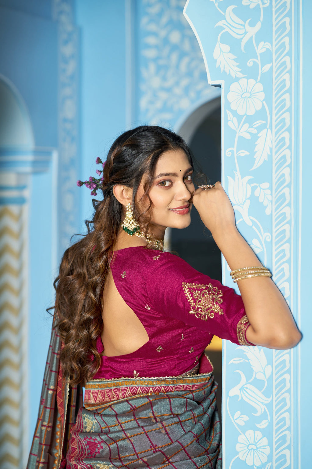 Ranipink Vichitra Silk Lehenga Choli with Sequins and Embroidery