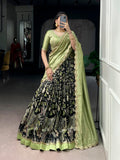 Multicolor Tasar Silk Kalamkari Print Lehenga Choli Set
