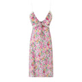 Spring Street V Neck Lace Printed Dress Suspender Dress