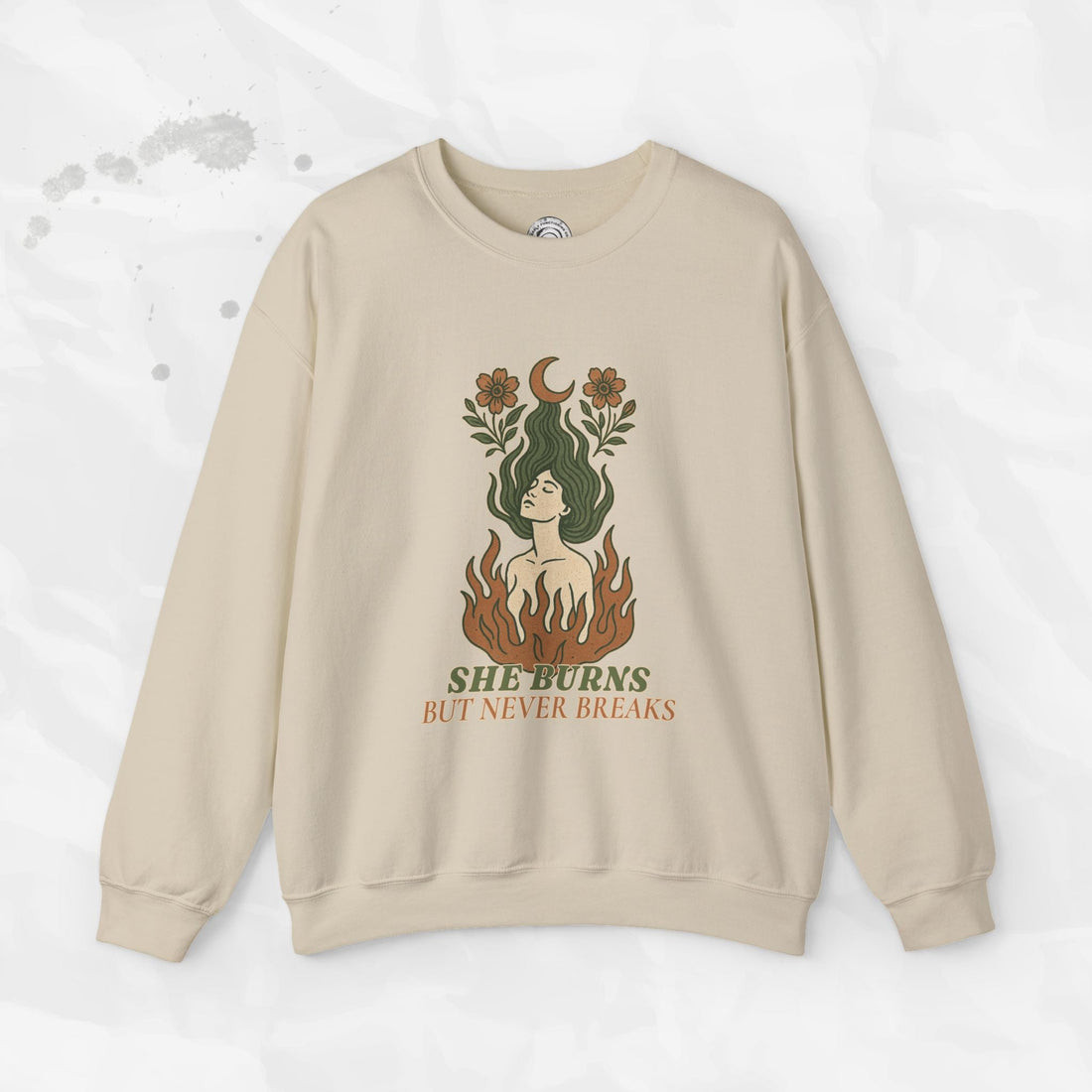 She Burns But Never Breaks – Crewneck Sweatshirt