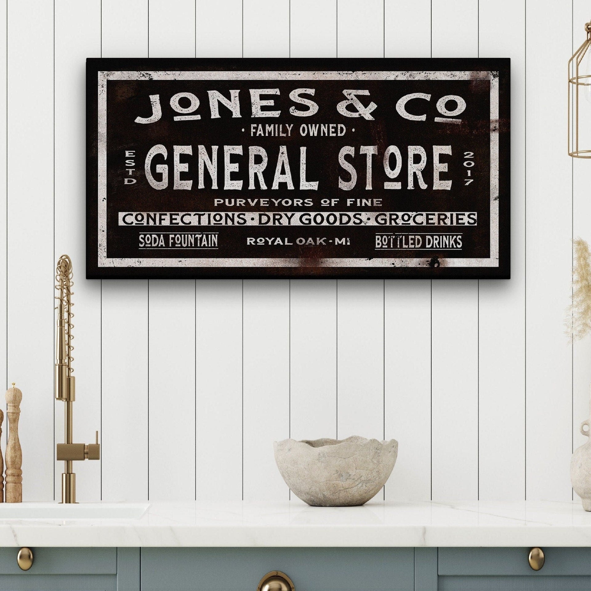 Personalized Dry Goods General Store Sign Rustic Farmhouse Decor
