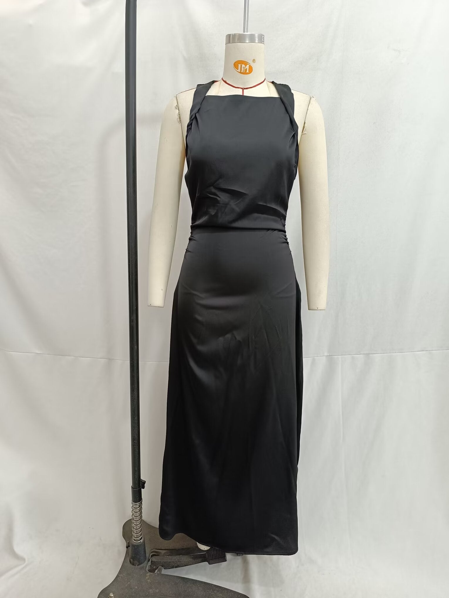 Women Spring Festival Slim Silk Satin Texture Midi Dress