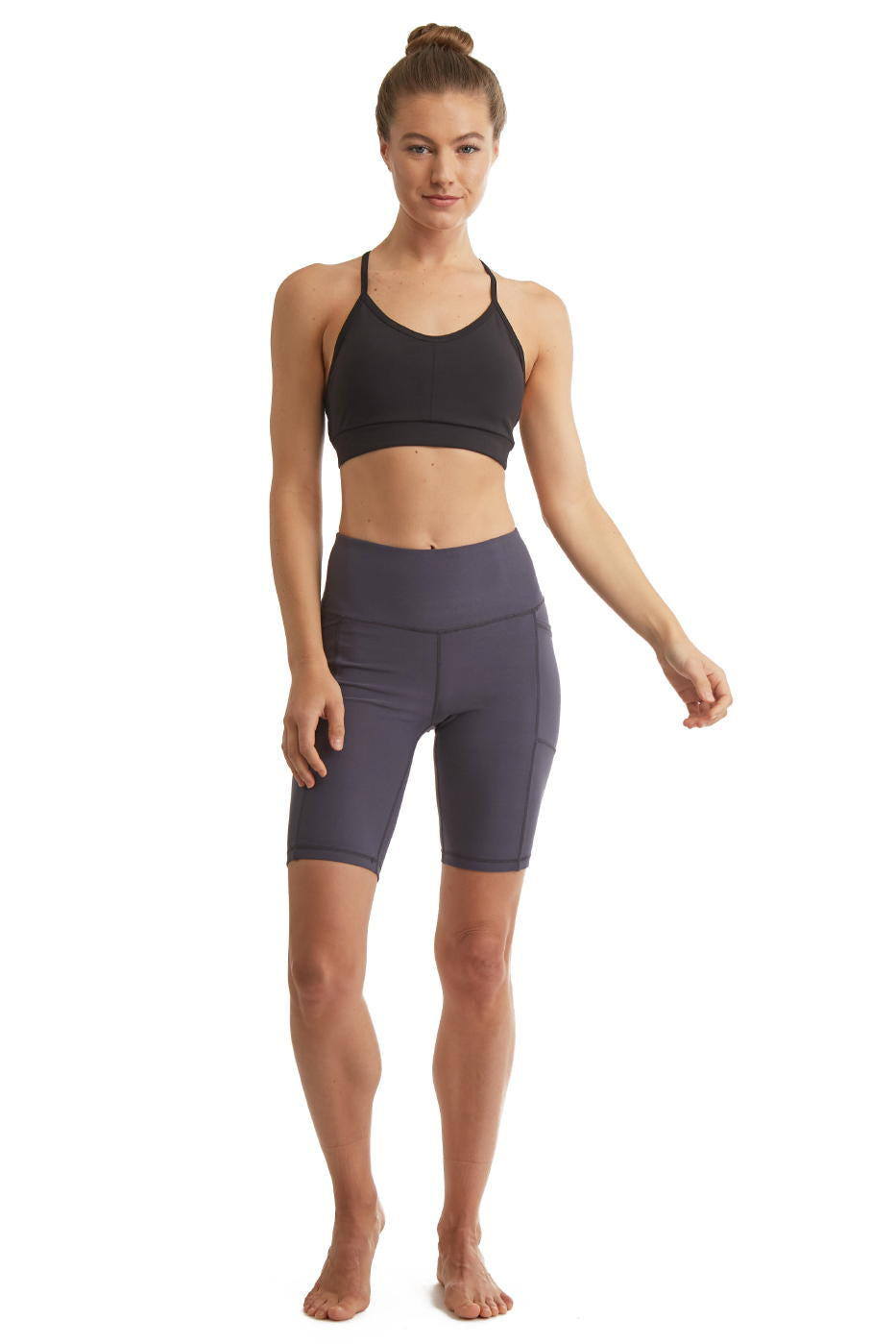 Women's High-Rise Compression Cycling Shorts with Phone Pockets
